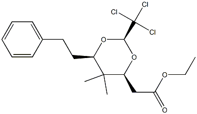  (2R,4S,6R)-2-Trichloromethyl-5,5-dimethyl-6-phenethyl-1,3-dioxane-4-acetic acid ethyl ester