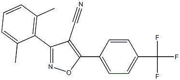 5-(4-Trifluoromethylphenyl)-3-(2,6-dimethylphenyl)-isoxazole-4-carbonitrile,,结构式