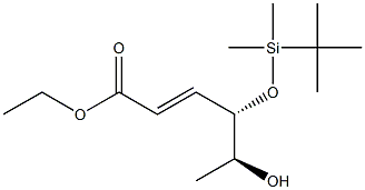 (4S,5S,E)-5-Hydroxy-4-[(tert-butyldimethylsilyl)oxy]-2-hexenoic acid ethyl ester,,结构式