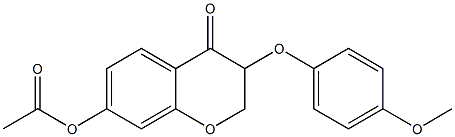 3-(4-Methoxyphenoxy)-7-acetoxy-2H-1-benzopyran-4(3H)-one Struktur