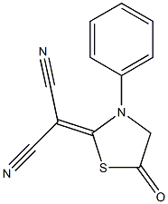 2-(Dicyanomethylene)-3-phenylthiazolidin-5-one Structure