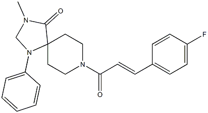 8-[3-(4-Fluorophenyl)-1-oxo-2-propenyl]-3-methyl-1-phenyl-1,3,8-triazaspiro[4.5]decan-4-one 结构式