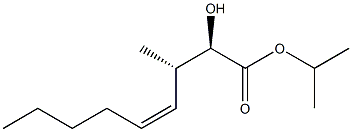 (2R,3S,4Z)-2-ヒドロキシ-3-メチル-4-ノネン酸イソプロピル 化学構造式