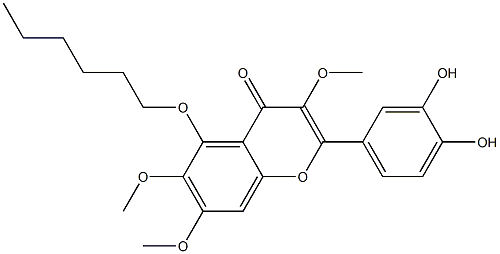 2-(3,4-Dihydroxyphenyl)-5-hexyloxy-3,6,7-trimethoxy-4H-1-benzopyran-4-one|