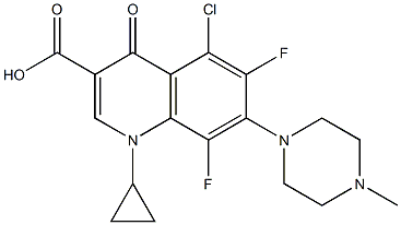  1-Cyclopropyl-6,8-difluoro-1,4-dihydro-5-chloro-7-(4-methyl-1-piperazinyl)-4-oxoquinoline-3-carboxylic acid