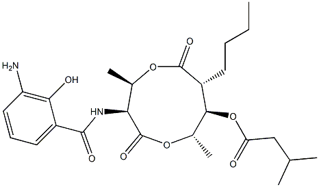 3-Methylbutanoic acid (3S,4R,7R,8R,9S)-3-[(3-amino-2-hydroxybenzoyl)amino]-4,9-dimethyl-2,6-dioxo-7-butyl-1,5-dioxonan-8-yl ester