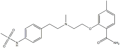 2-[2-[N-Methyl-2-(4-methylsulfonylaminophenyl)ethylamino]ethoxy]-4-methylbenzamide Structure