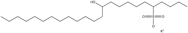 11-Hydroxytetracosane-5-sulfonic acid potassium salt,,结构式