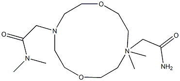 N,N,N',N'-Tetramethyl-4,10-diaza-1,7-dioxacyclododecane-4,10-di(acetamide),,结构式