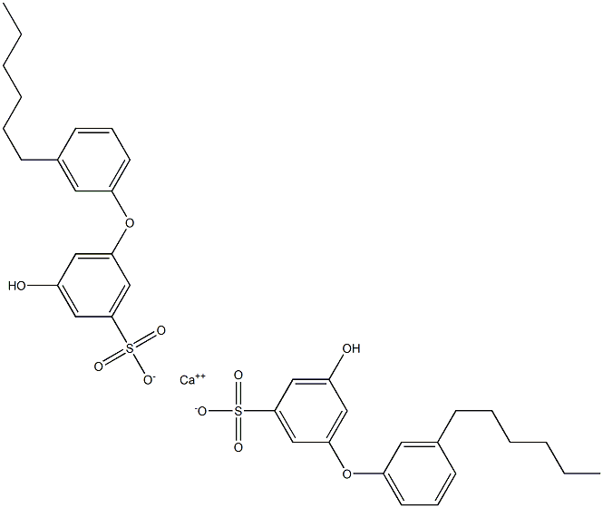 Bis(5-hydroxy-3'-hexyl[oxybisbenzene]-3-sulfonic acid)calcium salt Struktur