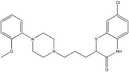 2-[3-[4-(2-Methoxyphenyl)piperazin-1-yl]propyl]-7-chloro-2H-1,4-benzothiazin-3(4H)-one Structure