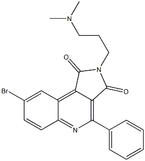 2-[3-(Dimethylamino)propyl]-8-bromo-4-phenyl-2H-pyrrolo[3,4-c]quinoline-1,3-dione Struktur