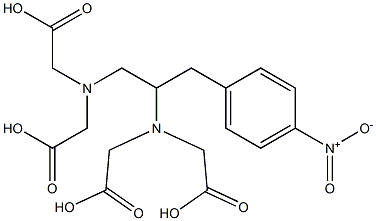 2-(4-ニトロベンジル)-1,4-ジアザブタン-1,1,4,4-四酢酸 化学構造式