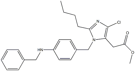 2-ブチル-4-クロロ-1-[4-ベンジルアミノベンジル]-1H-イミダゾール-5-酢酸メチル 化学構造式