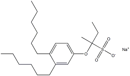 2-(3,4-Dihexylphenoxy)butane-2-sulfonic acid sodium salt Struktur