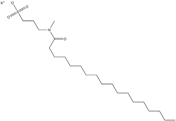 3-(N-オクタデカノイル-N-メチルアミノ)-1-プロパンスルホン酸カリウム 化学構造式