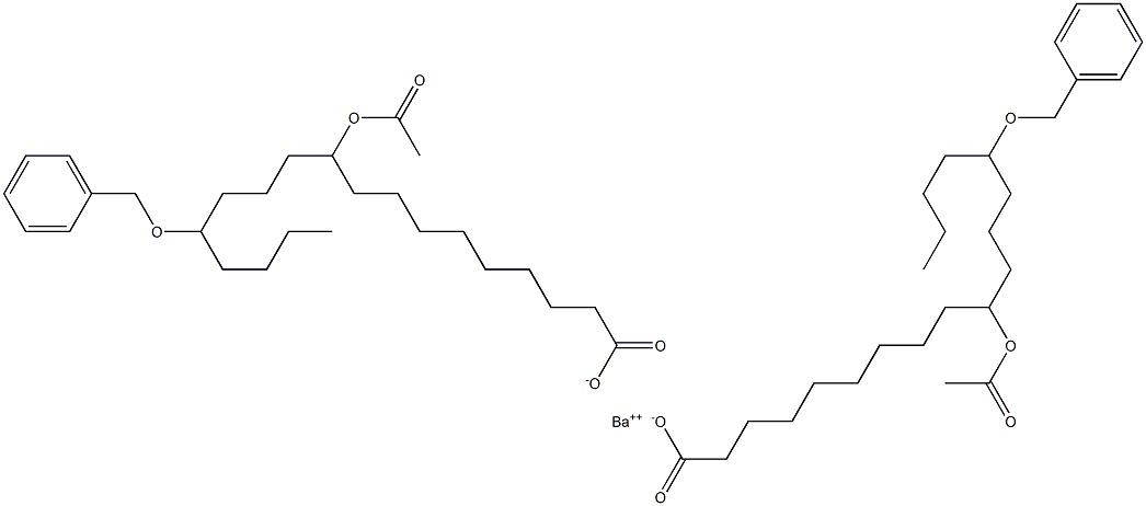 ビス(14-ベンジルオキシ-10-アセチルオキシステアリン酸)バリウム 化学構造式