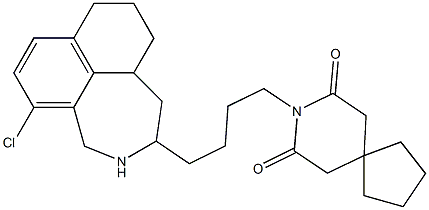 2-[4-(7,9-Dioxo-8-azaspiro[4.5]decan-8-yl)butyl]-5-chloro-1,2,3,4,8,9,10,10a-octahydronaphth[1,8-cd]azepine Struktur