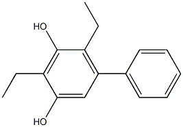 5-Phenyl-2,4-diethylbenzene-1,3-diol Struktur