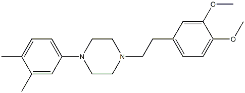 1-(3,4-Dimethoxyphenethyl)-4-(3,4-xylyl)piperazine Struktur