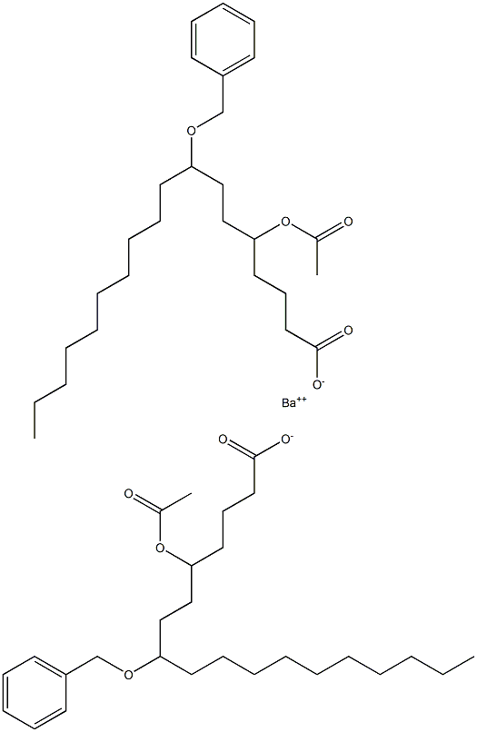 Bis(8-benzyloxy-5-acetyloxystearic acid)barium salt 结构式