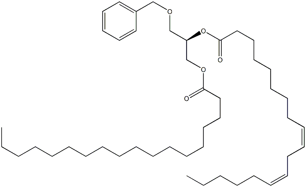 [R,(-)]-3-O-Benzyl-2-O-linoleoyl-1-O-stearoyl-D-glycerol Struktur