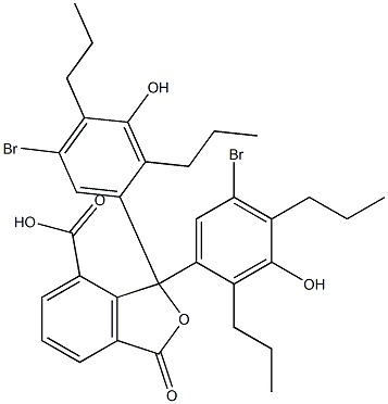 1,1-Bis(5-bromo-3-hydroxy-2,4-dipropylphenyl)-1,3-dihydro-3-oxoisobenzofuran-7-carboxylic acid,,结构式