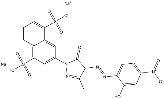 3-[5-Oxo-4,5-dihydro-3-methyl-4-[(2-hydroxy-4-nitrophenyl)azo]-1H-pyrazol-1-yl]naphthalene-1,5-disulfonic acid disodium salt Structure