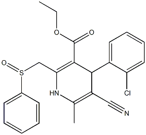 5-Cyano-1,4-dihydro-6-methyl-2-[phenylsulfinylmethyl]-4-(2-chlorophenyl)pyridine-3-carboxylic acid ethyl ester