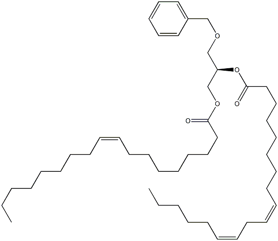 [R,(-)]-3-O-ベンジル-2-O-リノレオイル-1-O-オレオイル-D-グリセロール 化学構造式