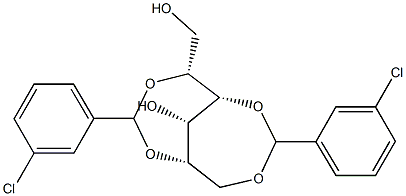 2-O,5-O:3-O,6-O-Bis(3-chlorobenzylidene)-L-glucitol Struktur