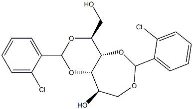 1-O,4-O:3-O,5-O-Bis(2-chlorobenzylidene)-L-glucitol Struktur
