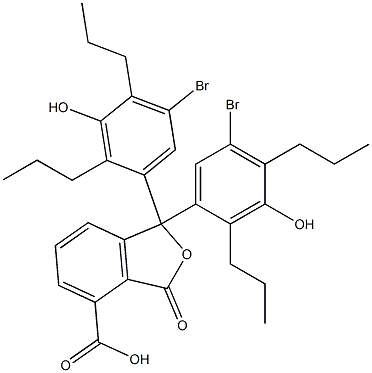 1,1-Bis(5-bromo-3-hydroxy-2,4-dipropylphenyl)-1,3-dihydro-3-oxoisobenzofuran-4-carboxylic acid,,结构式