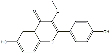 2-(4-Hydroxyphenyl)-6-hydroxy-3-methoxy-4H-1-benzopyran-4-one Struktur