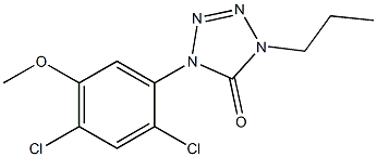 1-(2,4-Dichloro-5-methoxyphenyl)-4-propyl-1H-tetrazol-5(4H)-one,,结构式