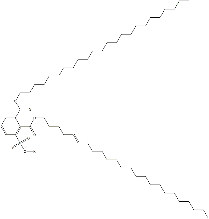 3-(Potassiosulfo)phthalic acid di(5-tetracosenyl) ester Struktur