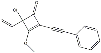 2-(Phenylethynyl)-4-vinyl-4-chloro-3-methoxycyclobuta-2-en-1-one Struktur