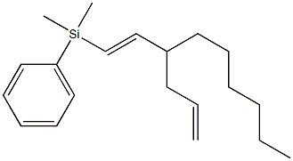 (5E)-4-ヘキシル-6-(ジメチルフェニルシリル)-1,5-ヘキサジエン 化学構造式