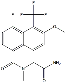 2-[N-[[4-Fluoro-6-methoxy-5-trifluoromethyl-1-naphthalenyl]carbonyl]-N-methylamino]acetamide Struktur