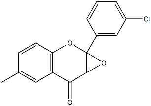2,3-エポキシ-2,3-ジヒドロ-5'-クロロ-6-メチルフラボン 化学構造式