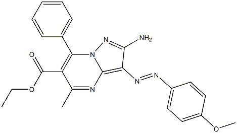 2-Amino-3-(4-methoxyphenylazo)-5-methyl-7-phenylpyrazolo[1,5-a]pyrimidine-6-carboxylic acid ethyl ester|