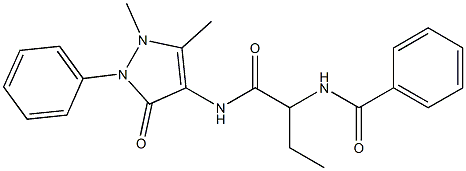 N-[1-(Antipyrinylcarbamoyl)propyl]benzamide 结构式