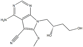 4-Amino-6-methylthio-7-[(S)-2,4-dihydroxybutyl]-7H-pyrrolo[2,3-d]pyrimidine-5-carbonitrile|