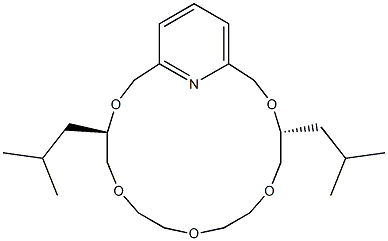 (4R,14R)-4,14-ビス(2-メチルプロピル)-3,6,9,12,15-ペンタオキサ-21-アザビシクロ[15.3.1]ヘニコサ-1(21),17,19-トリエン 化学構造式
