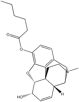 Morphine 3-hexanoate Struktur