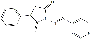 2-フェニル-N-(4-ピリジルメチレンアミノ)スクシンイミド 化学構造式