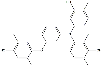 N,N-Bis(3-hydroxy-2,4-dimethylphenyl)-3-(4-hydroxy-2,5-dimethylphenoxy)benzenamine,,结构式