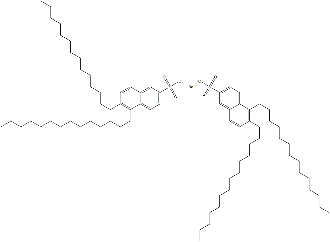 Bis(5,6-ditetradecyl-2-naphthalenesulfonic acid)barium salt Struktur