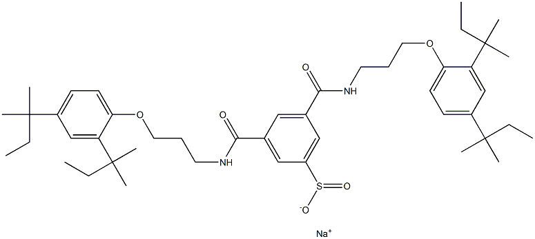 3,5-Bis[3-(2,4-bis-tert-pentylphenoxy)propylcarbamoyl]benzenesulfinic acid sodium salt Structure