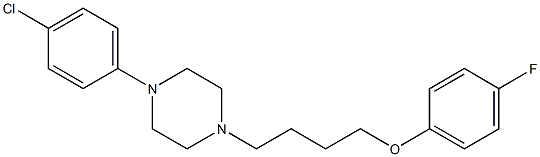 1-(4-Chlorophenyl)-4-[4-(4-fluorophenoxy)butyl]piperazine,,结构式